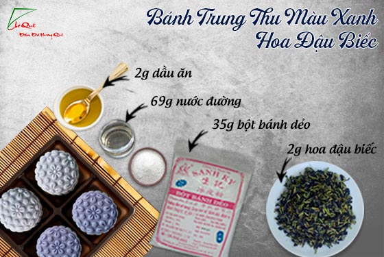 hoa đậu biếc khô làm bánh trung thu