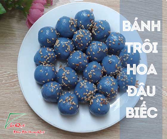 Cách làm bánh trôi màu xanh dương hoa đậu biếc