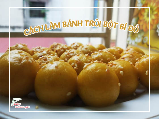 Cách làm bánh trôi màu vàng bột bí đỏ