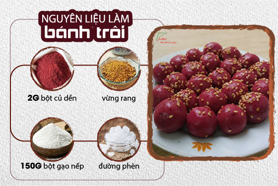 bánh trôi bột củ dền