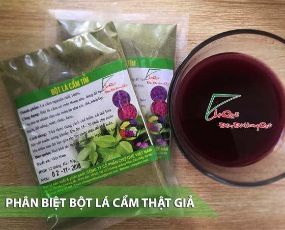 Hướng dẫn phân biệt bột lá cẩm thật và giả