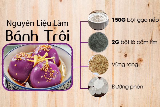 cách sử dụng bột lá cẩm tím làm bánh trôi