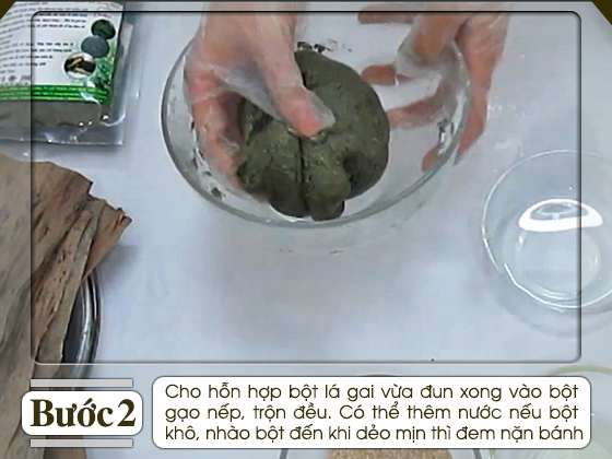 Cách làm bánh gai từ bột lá gai nguyên chất