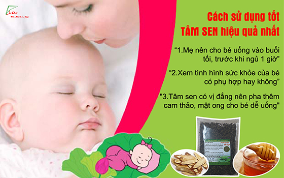 Sử dụng tâm sen chữa bệnh khó ngủ cho trẻ em