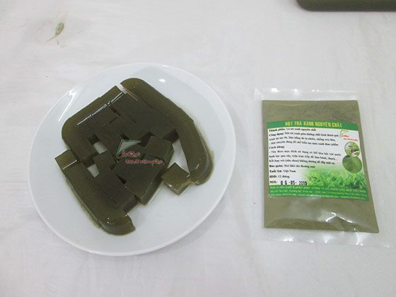 thanh mát với món thạch rau câu bột trà xanh nguyên chất tại nhà