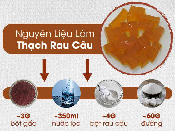 Cách làm thạch rau câu bột gấc màu đỏ cam thơm ngon lạ mắt